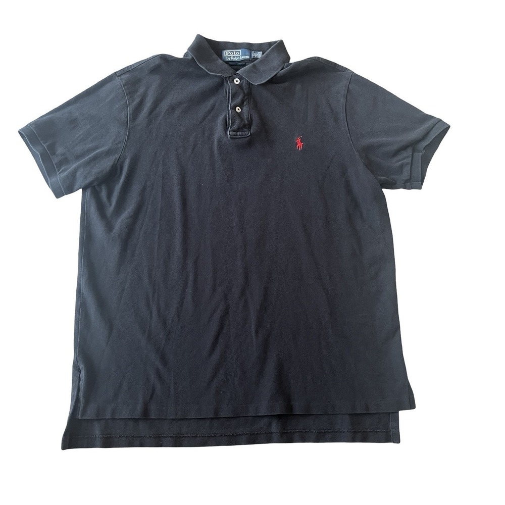 Polo Ralph Lauren Men's Size XL Custom Fit Black Polo Short Sleeve‎ Logo Preppy